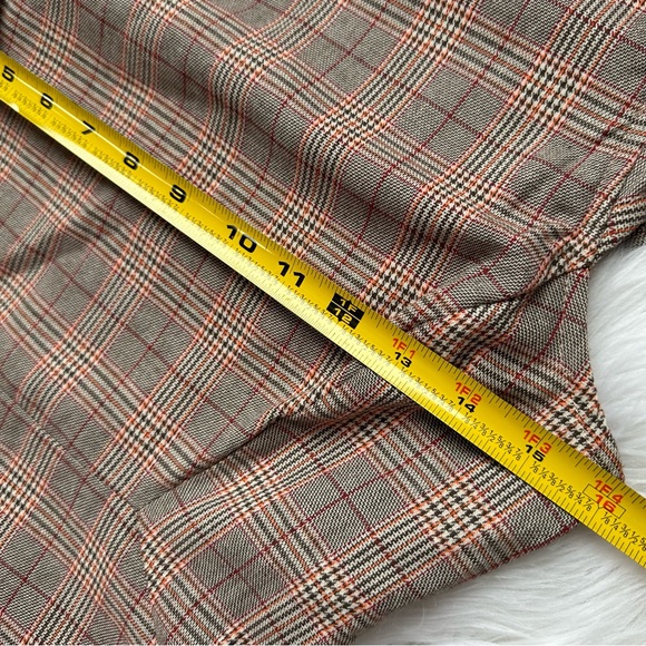 🍓[ Charlie Moss ] Tailored Ruffle Hem Plaid Wiggle Dress - Picture 10 of 16